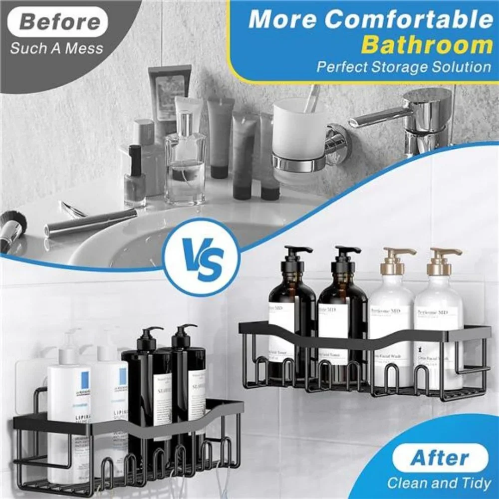 Shower Caddy 2 Pack,Adhesive Shower Organizer for Bathroom Storage